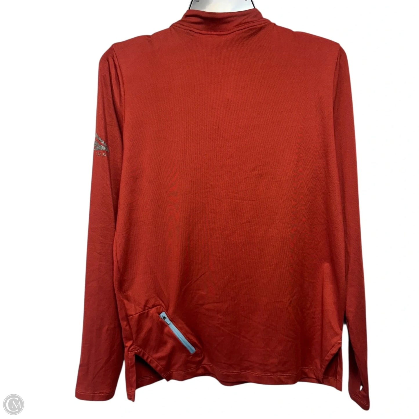 Athletic Top Long Sleeve Collar By Nike Apparel In Orange, Size: S