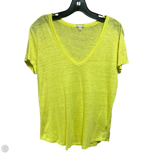 Linen Top Short Sleeve By Gap In Yellow, Size: Xs