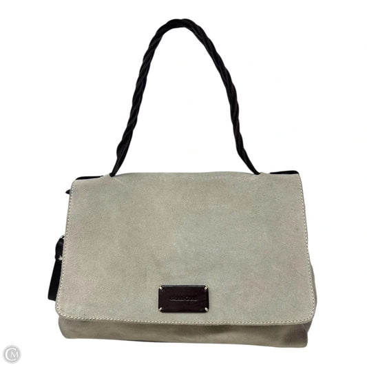 Suede Flap Handbag Leather By Gianni Conti, Size: Medium