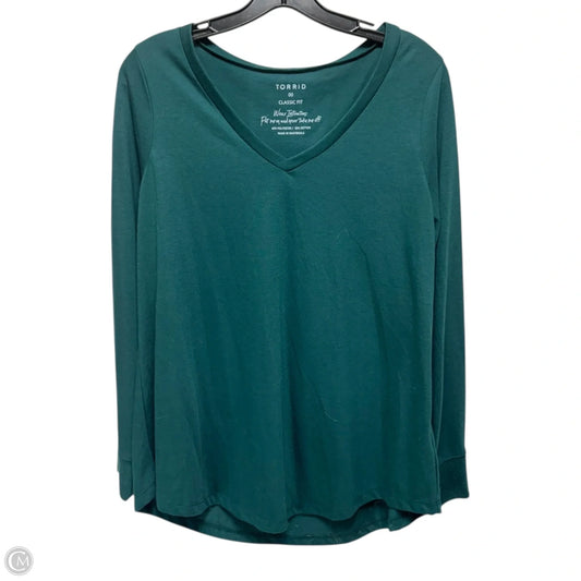 Top Long Sleeve By Torrid In Green, Size: M