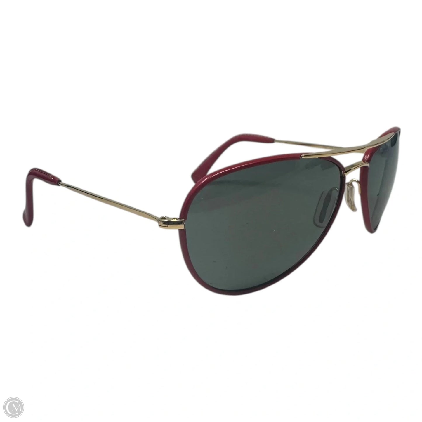 817 Leather Trim Aviator Sunglasses By Paul Smith in Red