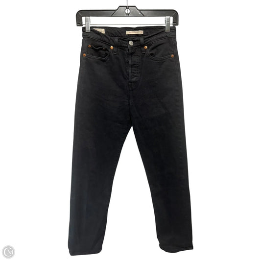 Wedgie Jeans Straight By Levis In Black Denim, Size: 25