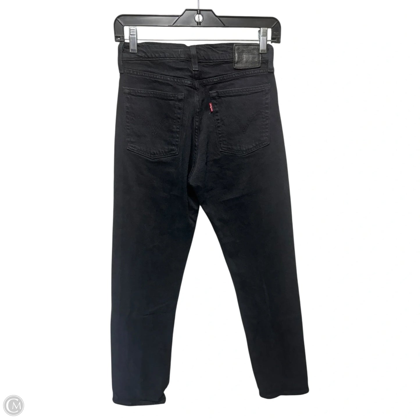 Wedgie Jeans Straight By Levis In Black Denim, Size: 25