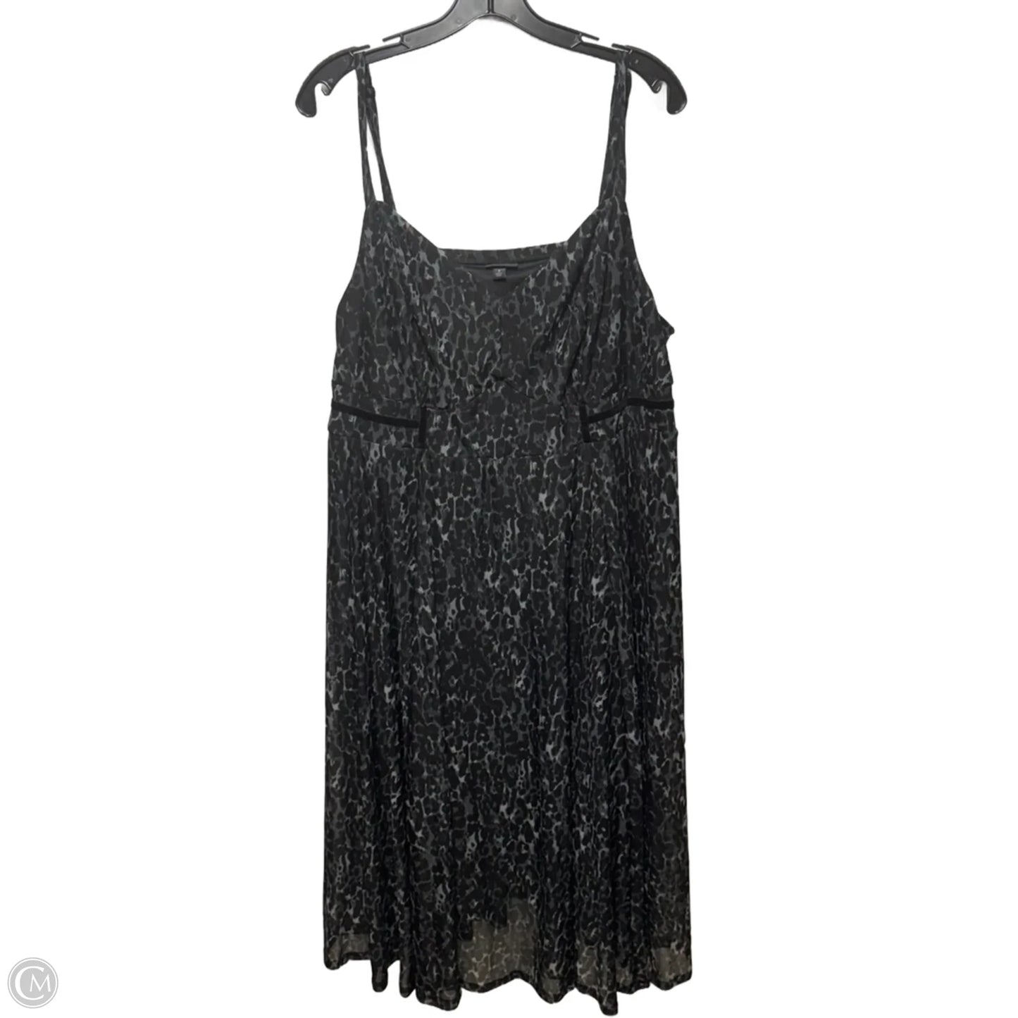 Dark Grey Leopard Mesh Midi Dress By Torrid In Animal Print, Size: 3X