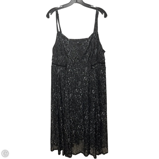 Dark Grey Leopard Mesh Midi Dress By Torrid In Animal Print, Size: 3X