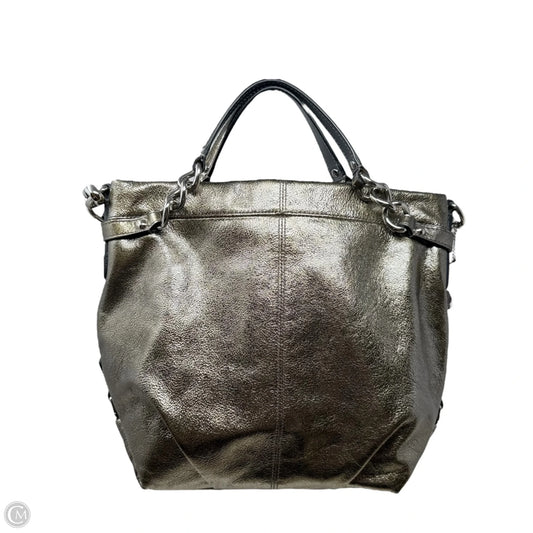 Vintage Convertible Brooke Hobo Designer By Coach In Metallic Pewter, Size: Medium