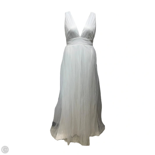 Heavenly Hues White Tulle Sleeveless Maxi Dress By Lulus In White, Size: M