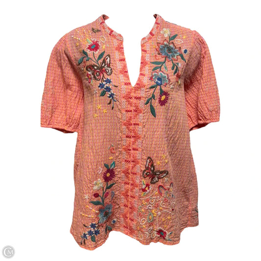 Top Short Sleeve By Johnny Was In Coral, Size: S