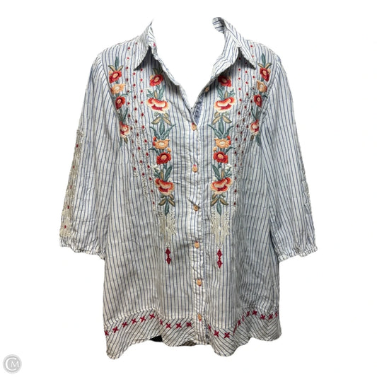 Top Long Sleeve By Johnny Was In Striped Pattern, Size: S