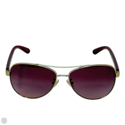Pilot 90058H Sunglasses Designer By Coach In Burgundy Gradient Shiny Gold
