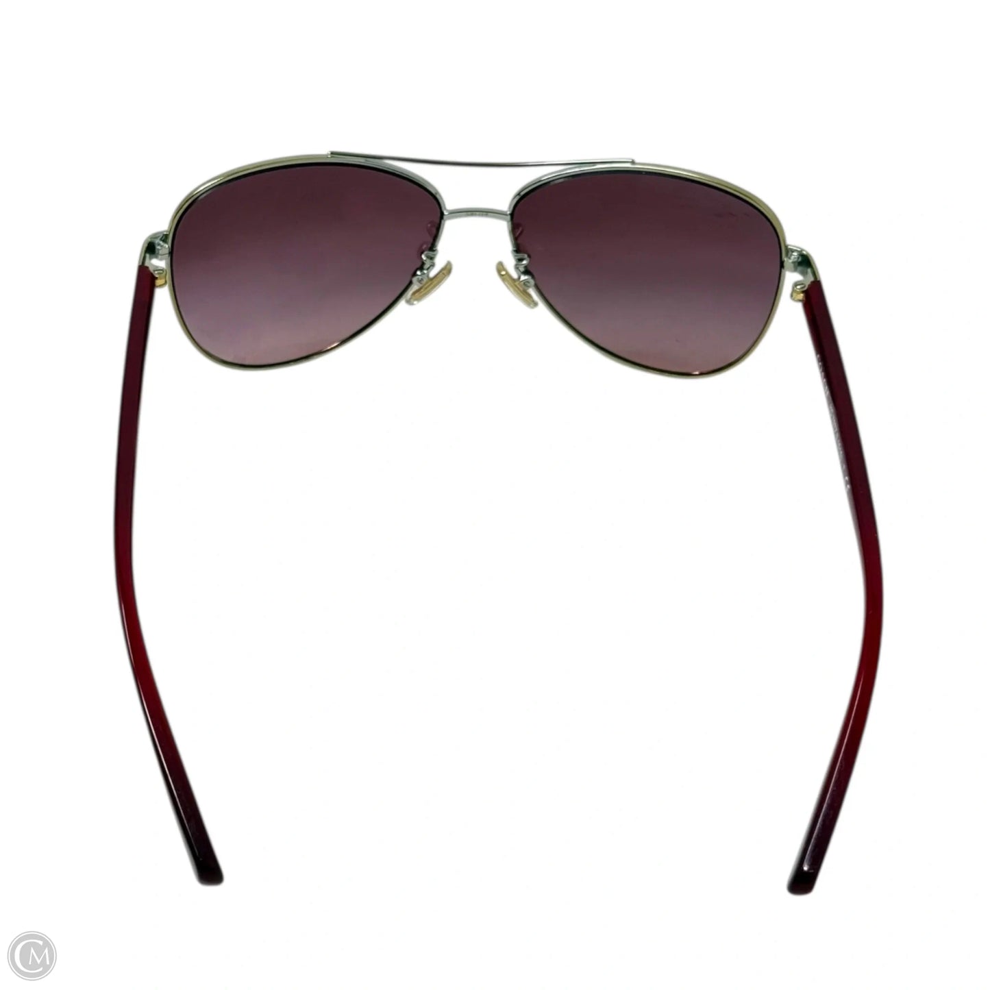 Pilot 90058H Sunglasses Designer By Coach In Burgundy Gradient Shiny Gold