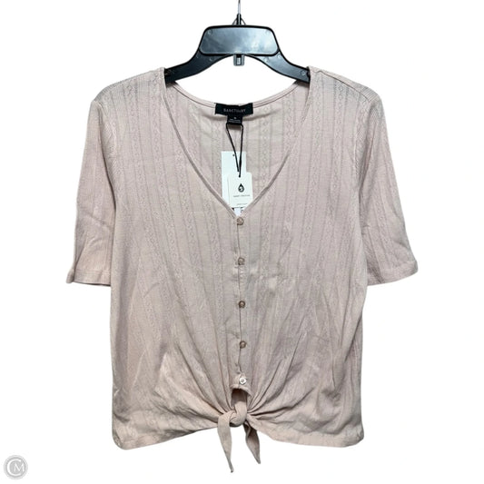 Pointelle Top Short Sleeve By Sanctuary In Pink, Size: M