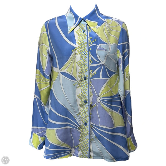 Silk Printed Button Down Blouse By Averardo Bessi In Multi-colored, Size: 6