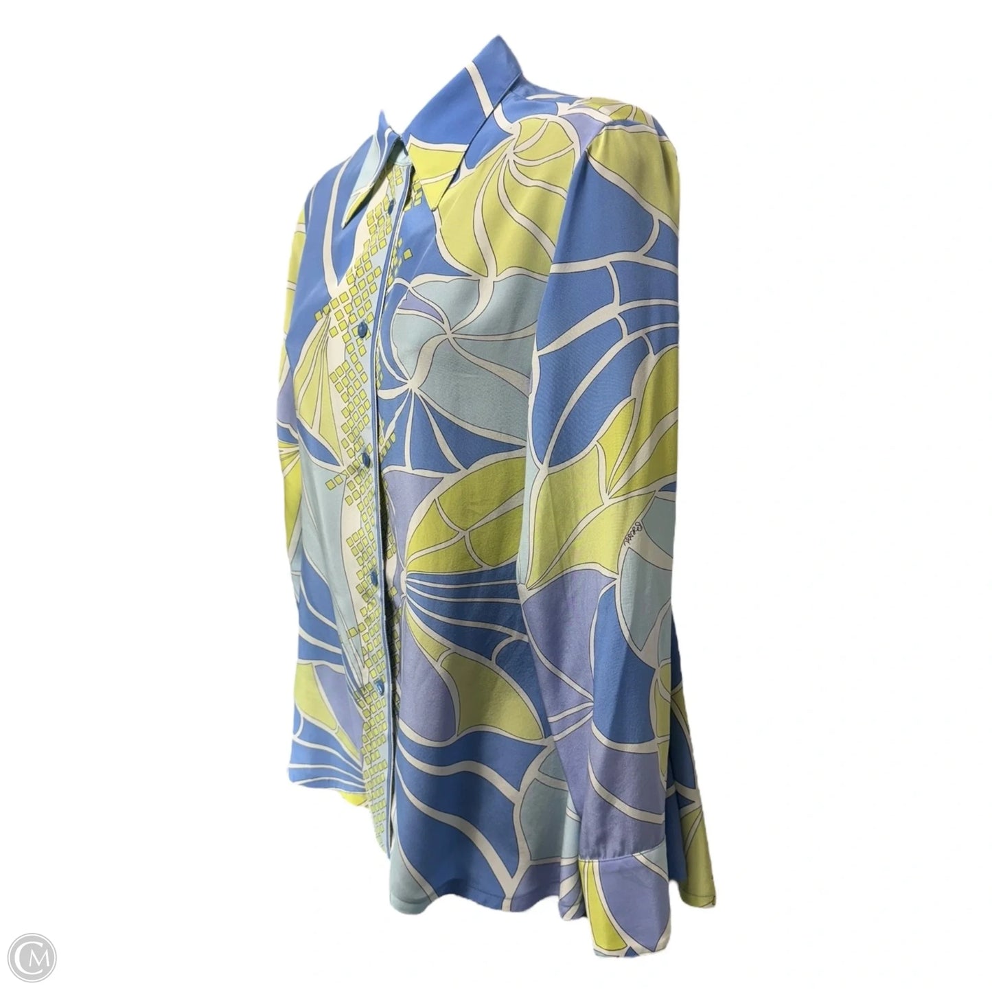 Silk Printed Button Down Blouse By Averardo Bessi In Multi-colored, Size: 6