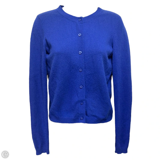 Sweater Cardigan Cashmere By Bloomingdales In Blue, Size: S