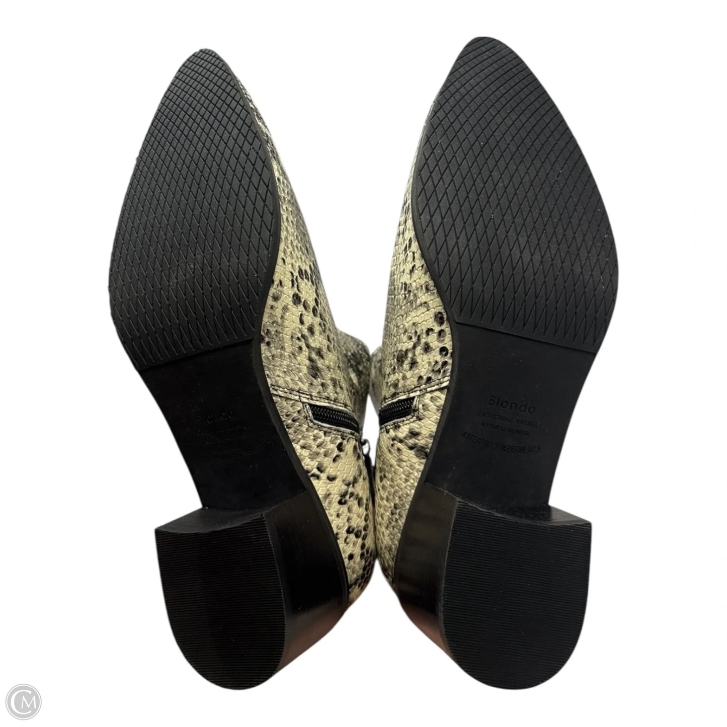 Elvina Waterproof Boots Ankle Heels By Blondo In Snakeskin Print, Size: 11