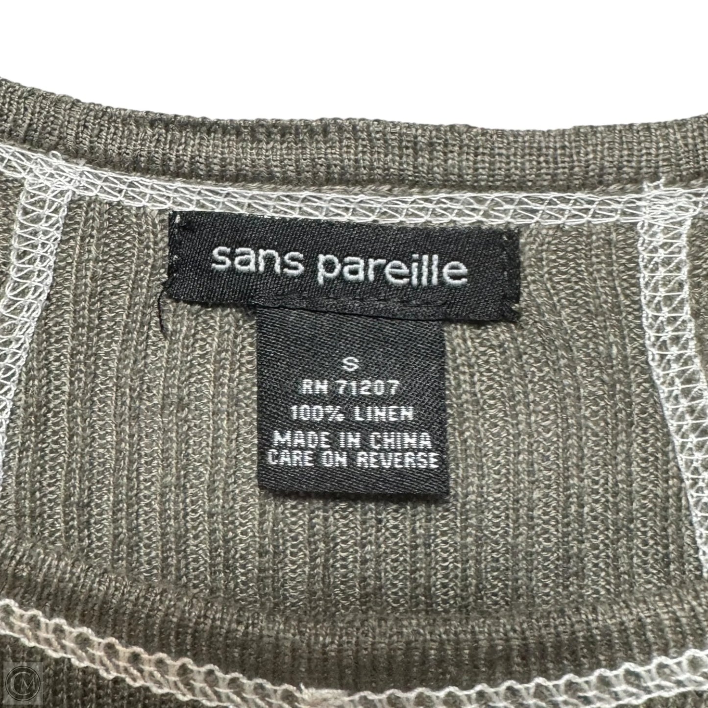 Linen Sweater By Sans Pareille In Green, Size: S