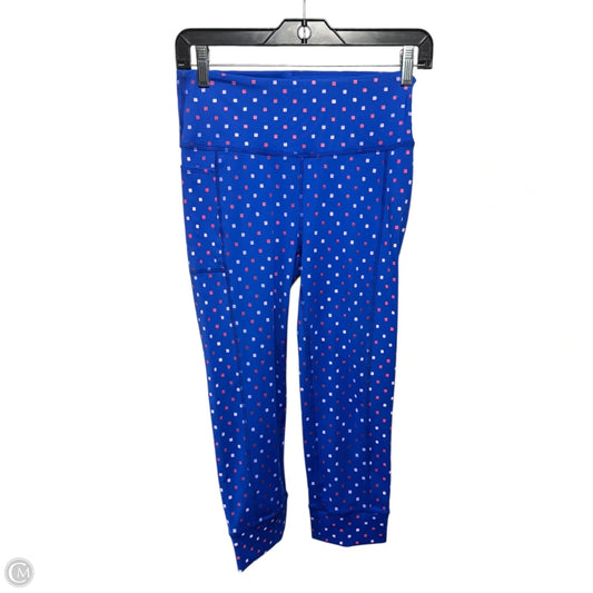 Weekend High-Rise Crop Leggings By Lilly Pulitzer In Borealis Blue Lilly Squared Luxletic, Size: S