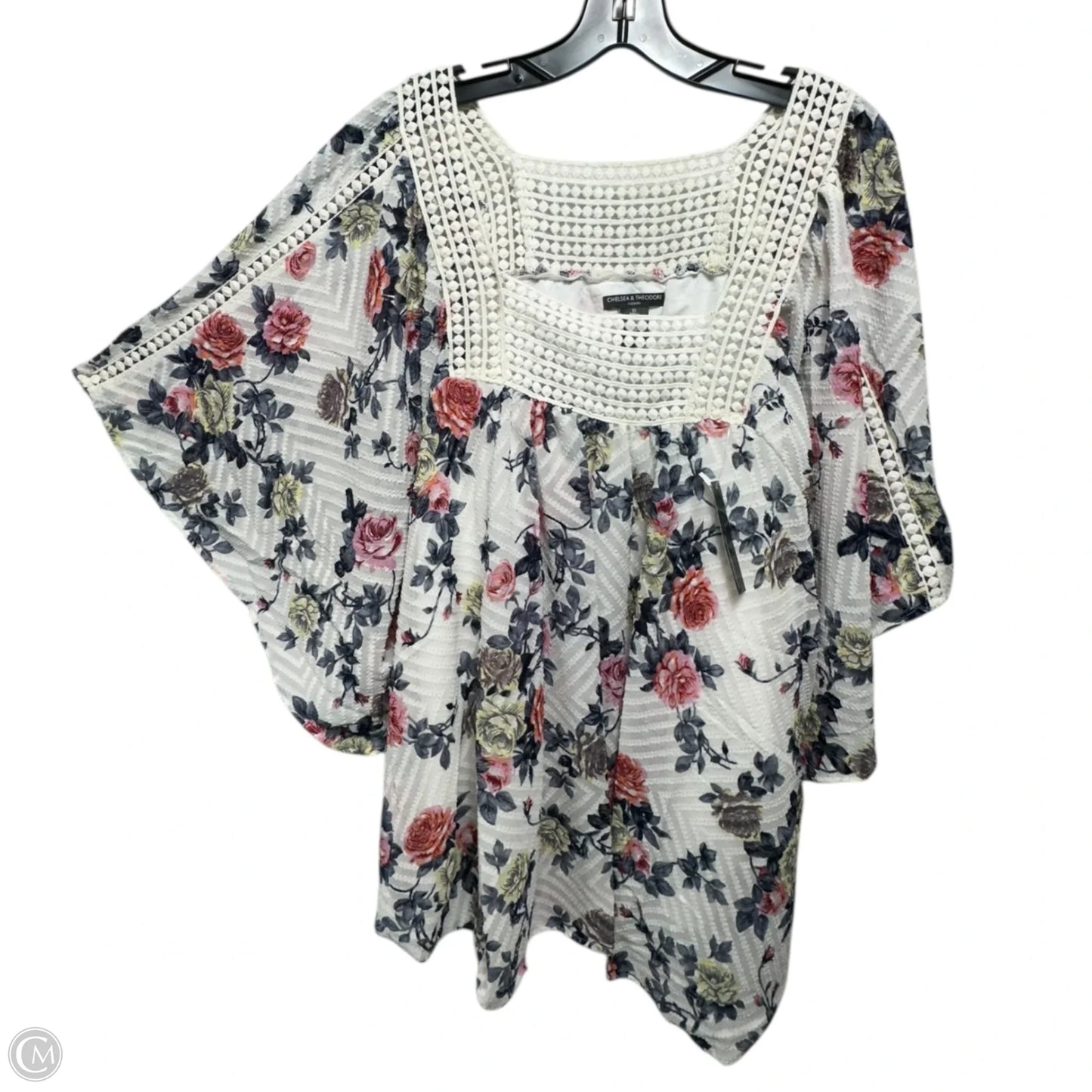 Top Short Sleeve By Chelsea And Theodore In Floral Print, Size: 2x
