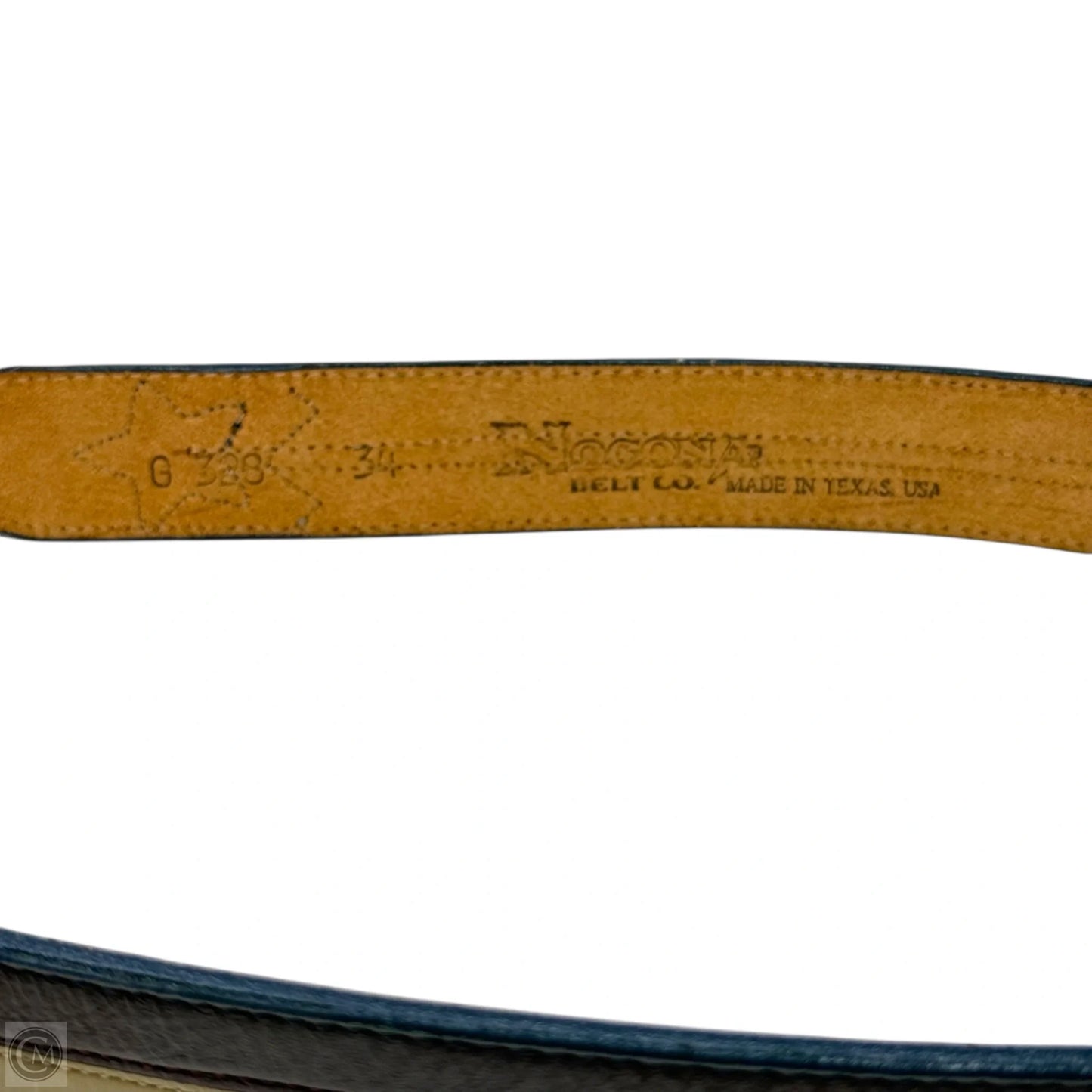 Red White Blue Texas Flag Leather Belt  Silver Buckle Belt Leather By Nocona Belt Co.