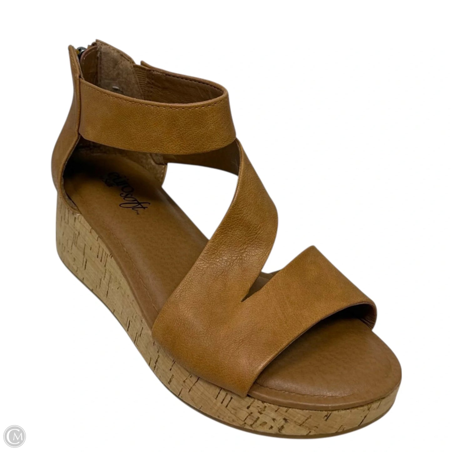 Franci Wedge Sandals By Eüro Soft By Sofft In Tan, Size: 6