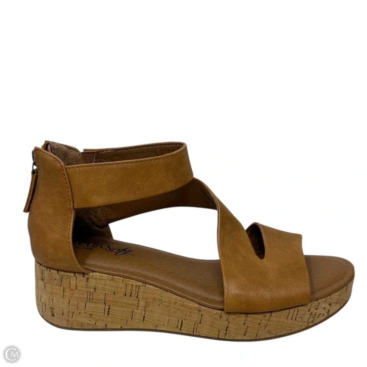 Franci Wedge Sandals By Eüro Soft By Sofft In Tan, Size: 6
