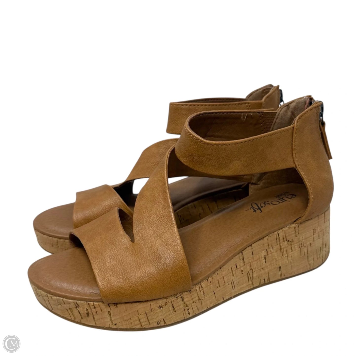Franci Wedge Sandals By Eüro Soft By Sofft In Tan, Size: 6