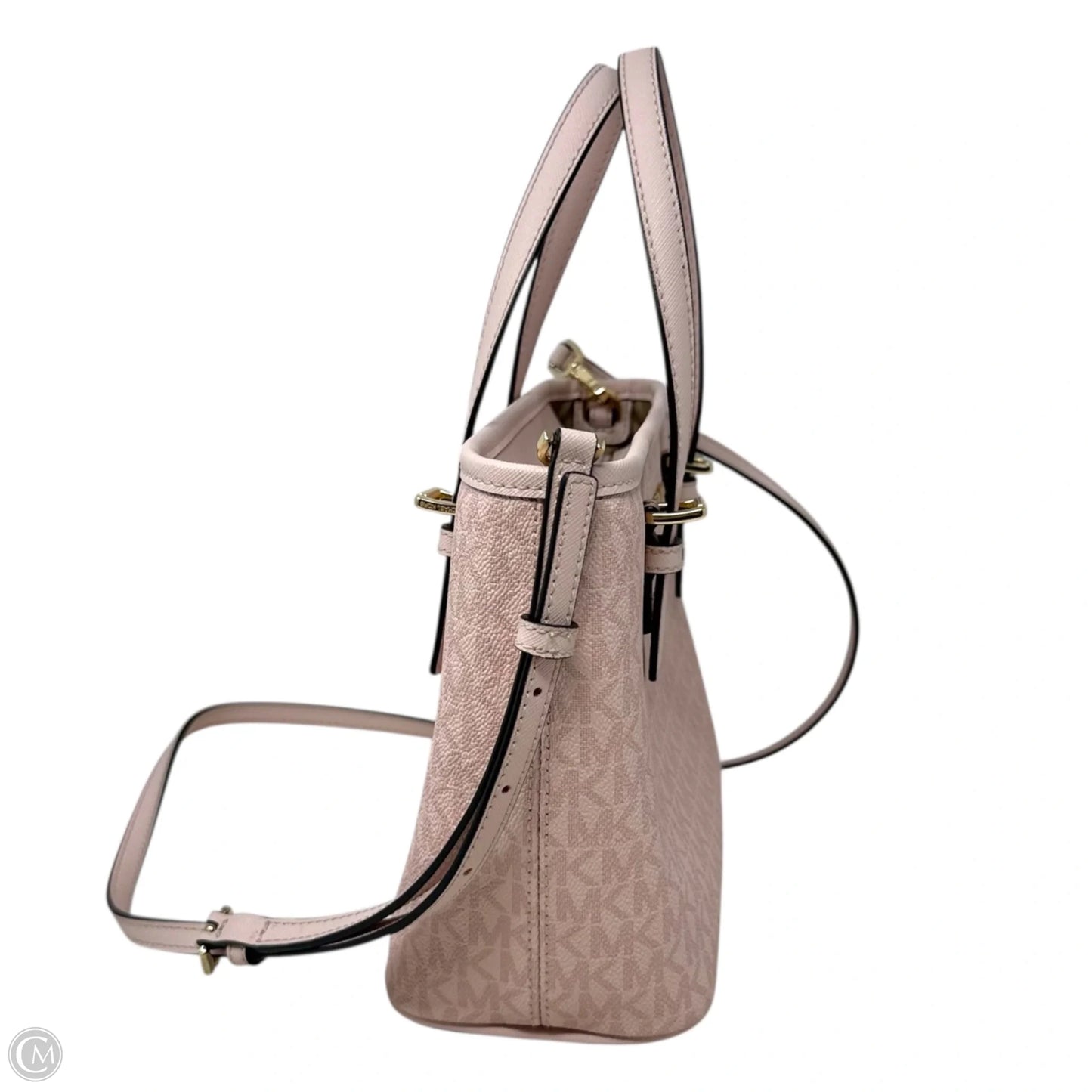Jet Set Travel Extra-Small Logo Top-Zip Tote Bag Designer By Michael Kors, Size: Medium