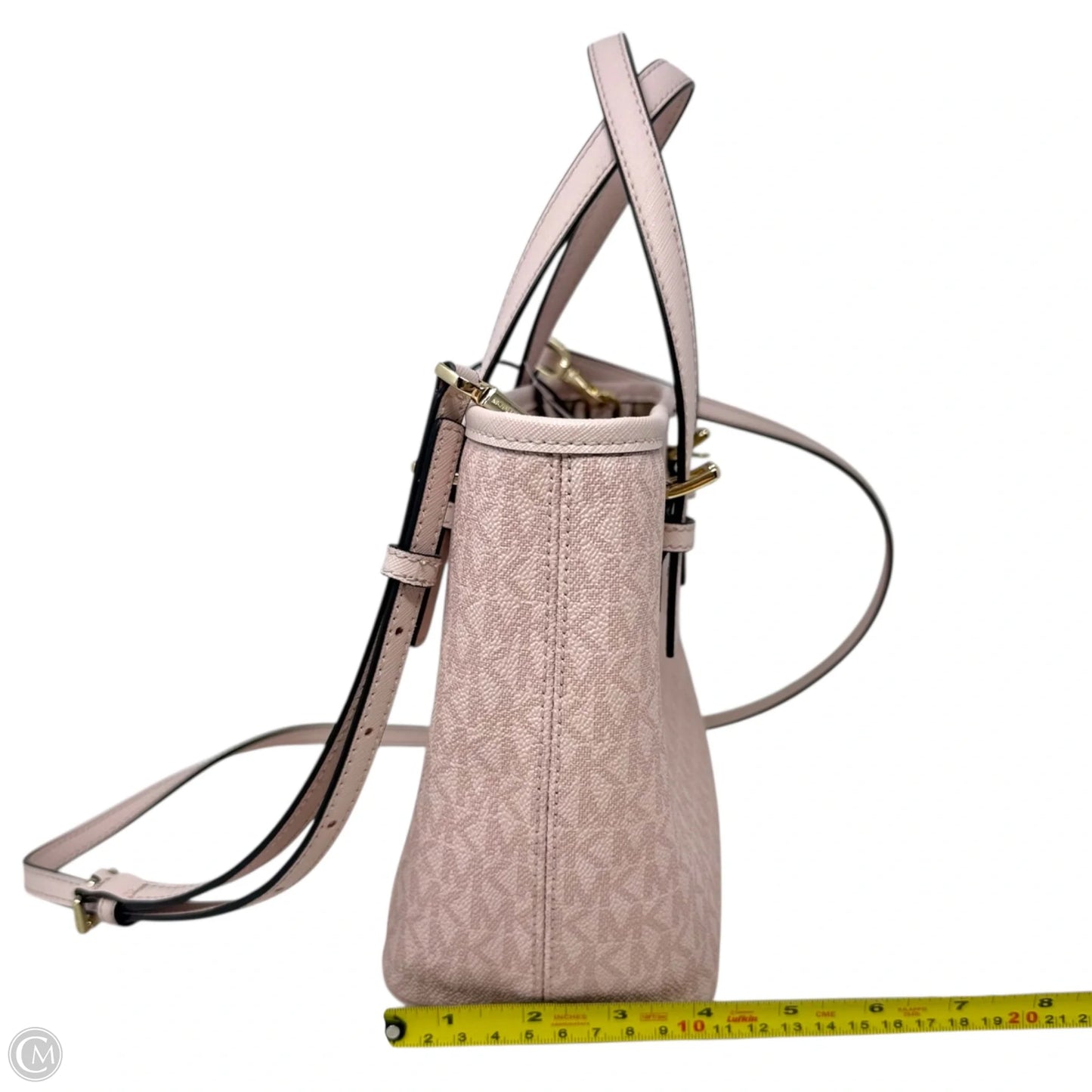 Jet Set Travel Extra-Small Logo Top-Zip Tote Bag Designer By Michael Kors, Size: Medium