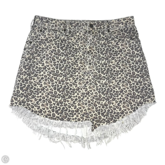 Printed Bailey Denim Mini Skirt By We The Free In Animal Print, Size: 10