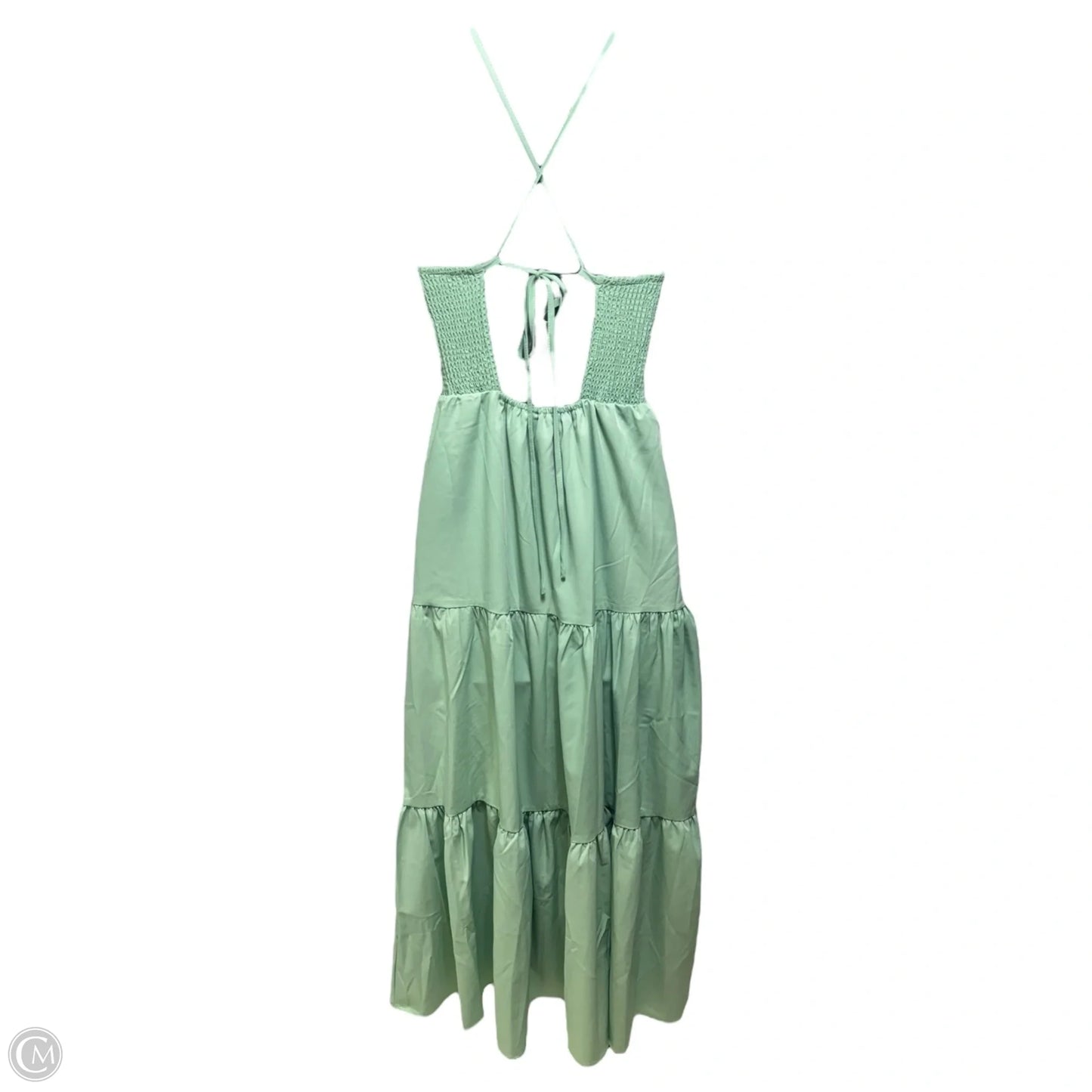 Pier and Now Smocked Tie-Back Midi Dress By Lulus In Sage Green, Size: XS