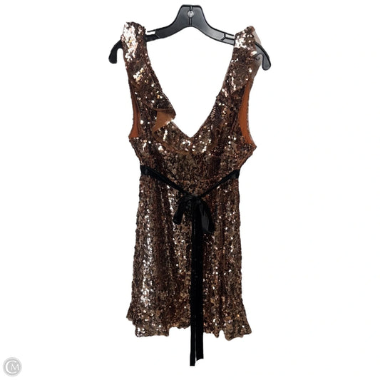 Tribeca Siren Sequin Dress By Free People In Bronze, Size: 12