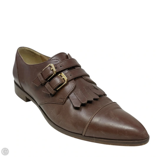 Italian Leather Kiltie Monk Strap Brogue Oxfords By J. Crew In Brown, Size: 8.5