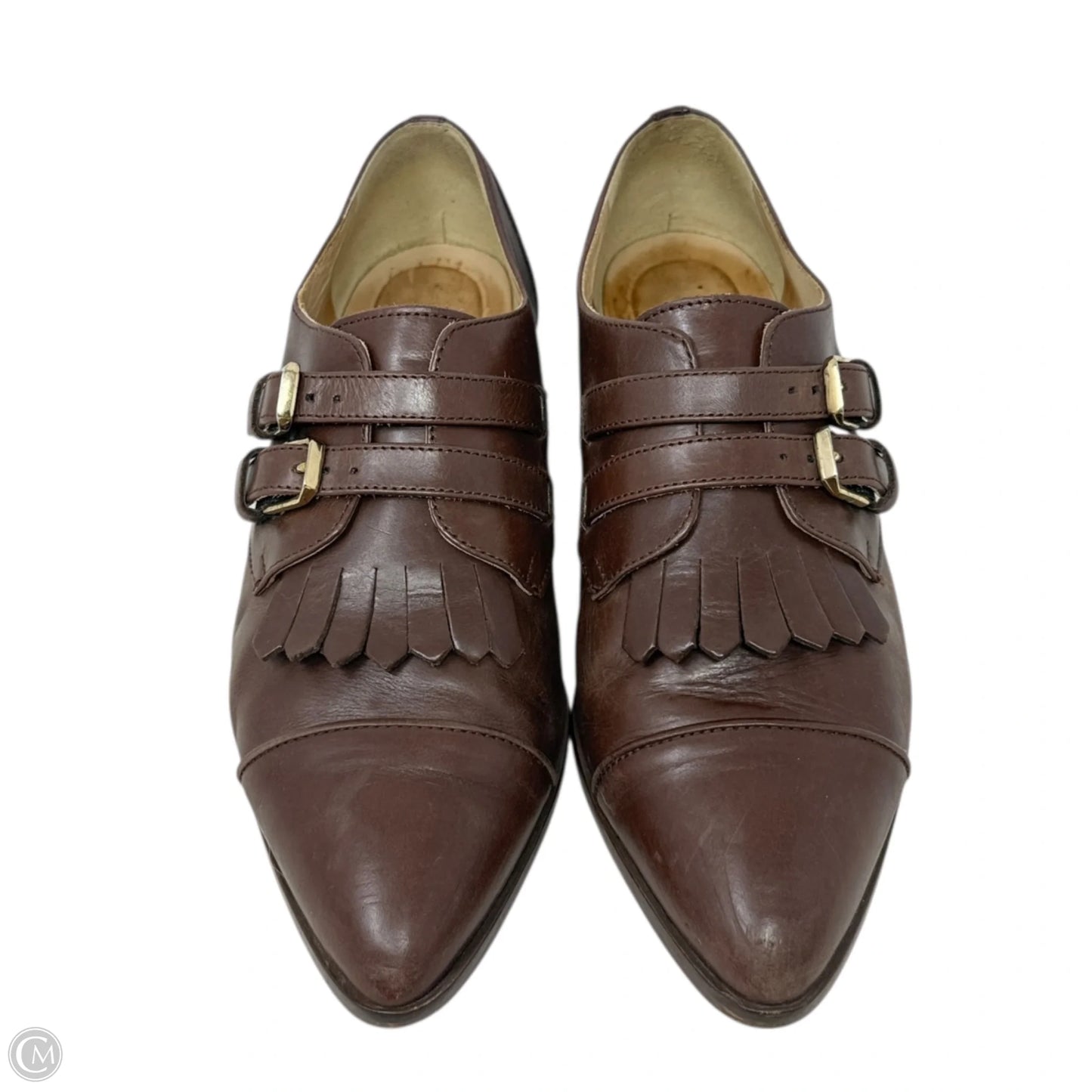 Italian Leather Kiltie Monk Strap Brogue Oxfords By J. Crew In Brown, Size: 8.5