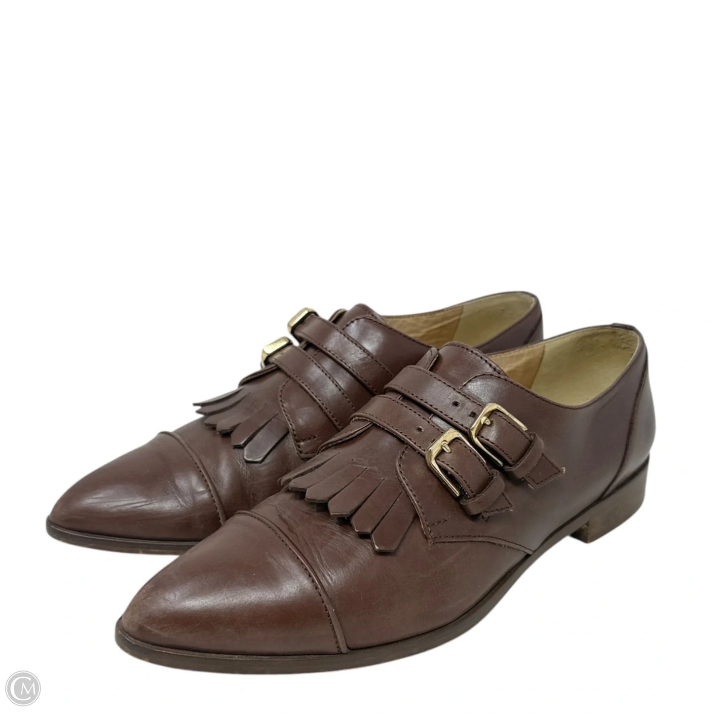 Italian Leather Kiltie Monk Strap Brogue Oxfords By J. Crew In Brown, Size: 8.5