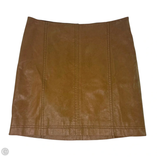 Modern Femme Vegan Leather Mini Skirt By Free People In Tan, Size: 4