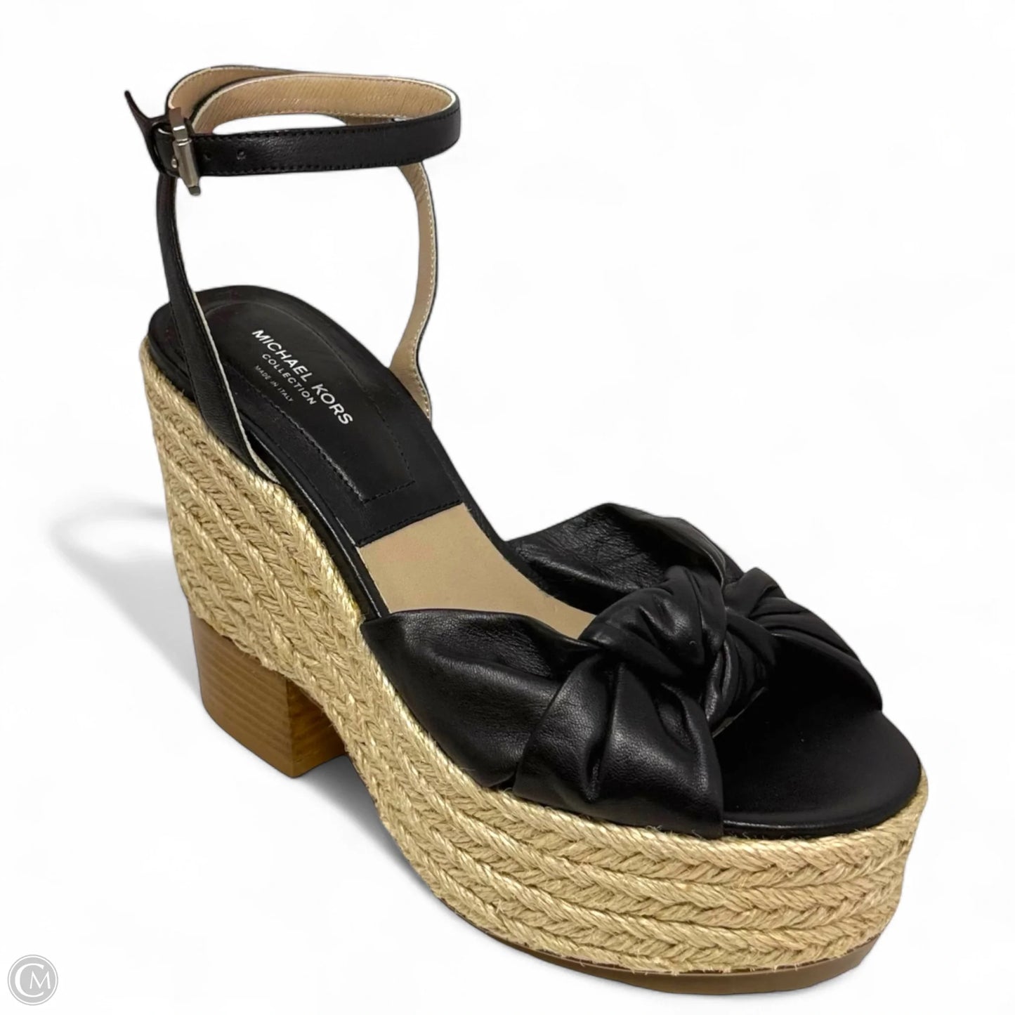 Runway Silvana Nappa Leather Platform Espadrille Sandals Designer By Michael Kors Collection In Black, Size: US 6/IT36