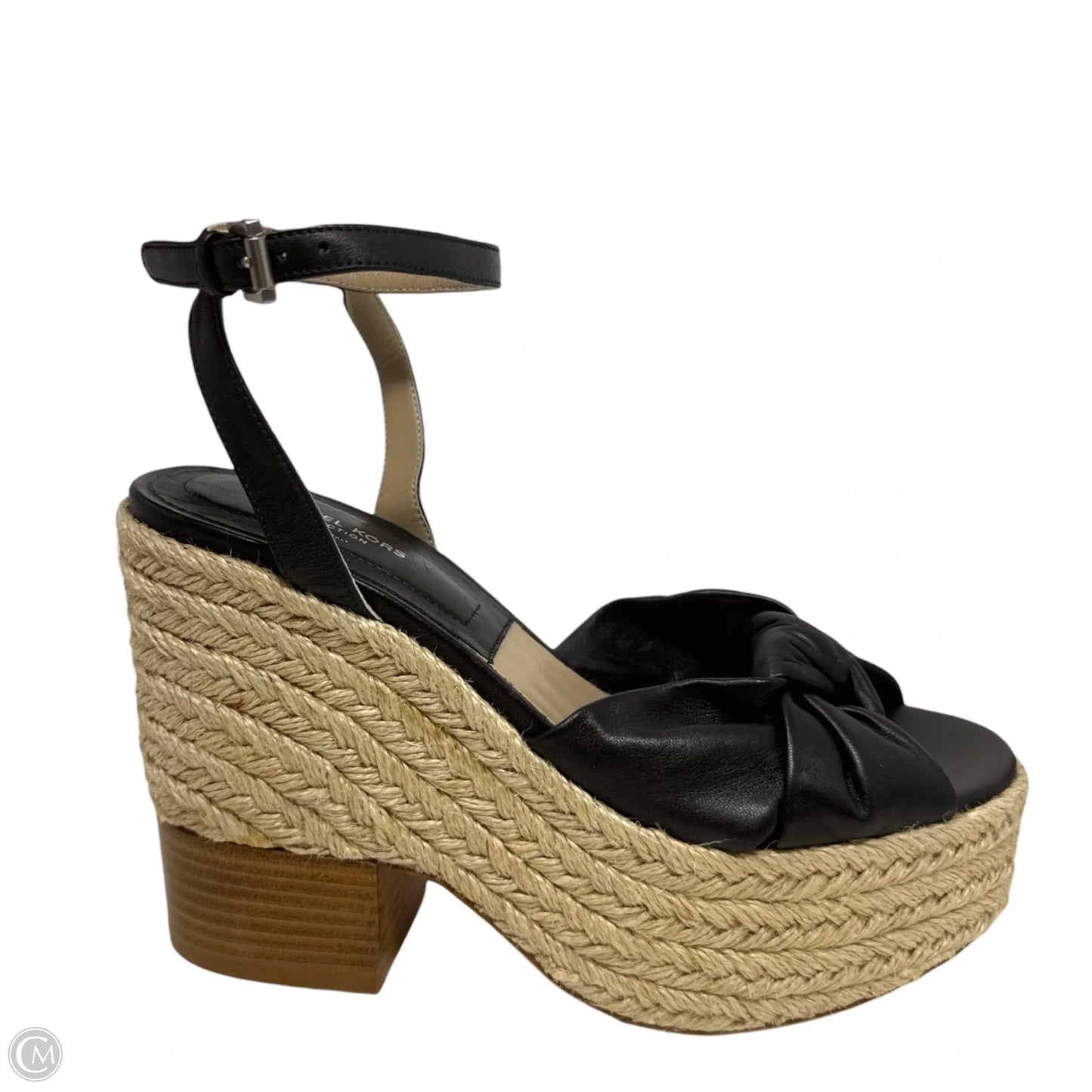 Runway Silvana Nappa Leather Platform Espadrille Sandals Designer By Michael Kors Collection In Black, Size: US 6/IT36