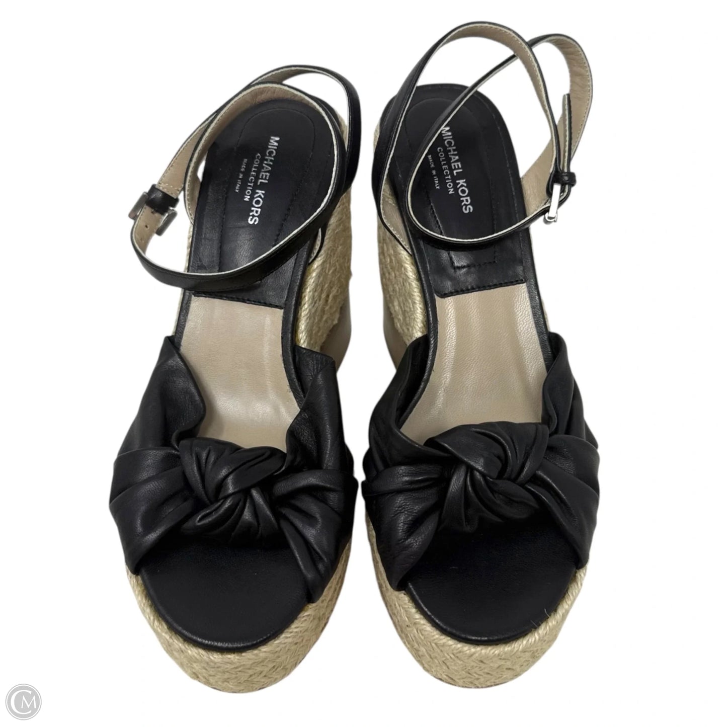 Runway Silvana Nappa Leather Platform Espadrille Sandals Designer By Michael Kors Collection In Black, Size: US 6/IT36