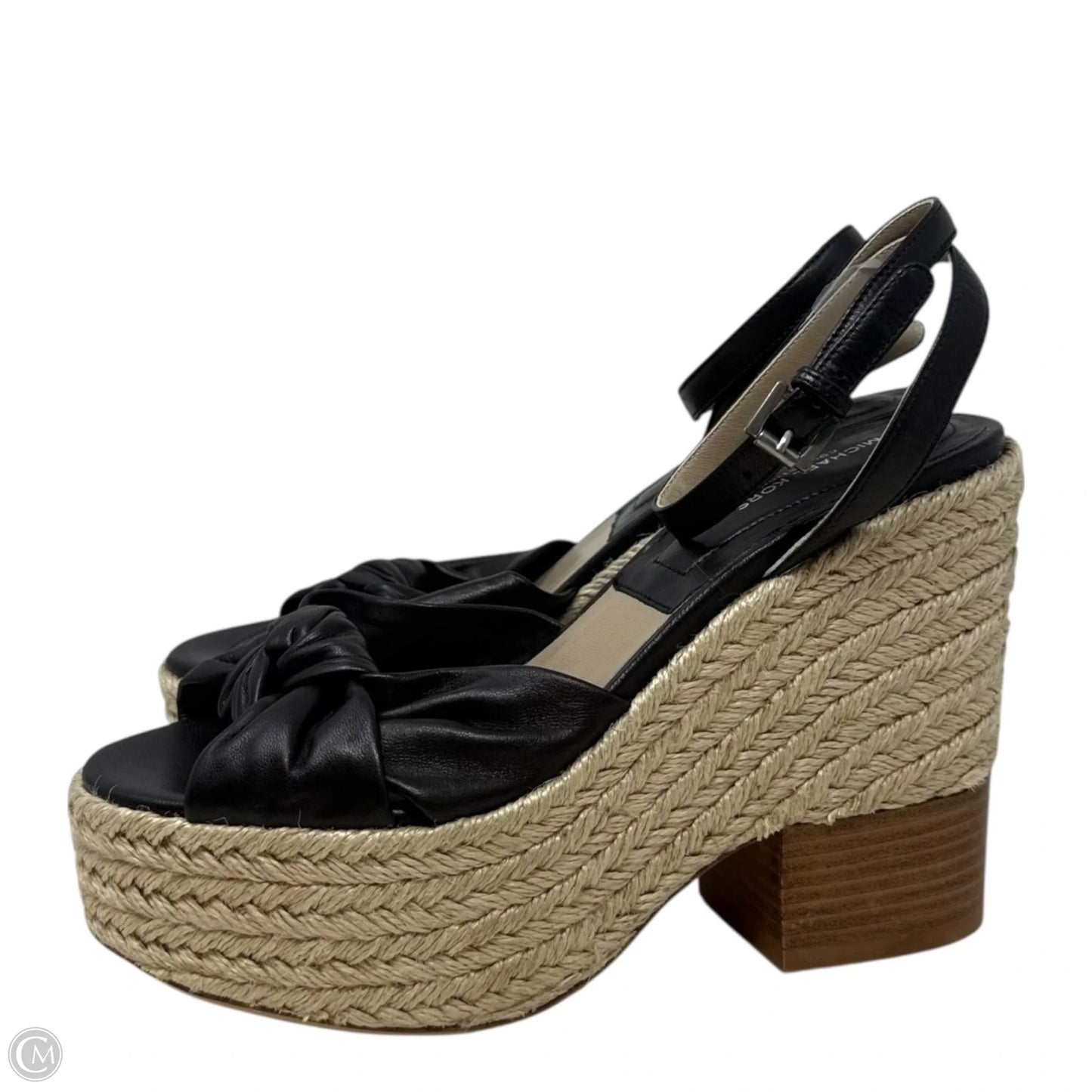 Runway Silvana Nappa Leather Platform Espadrille Sandals Designer By Michael Kors Collection In Black, Size: US 6/IT36