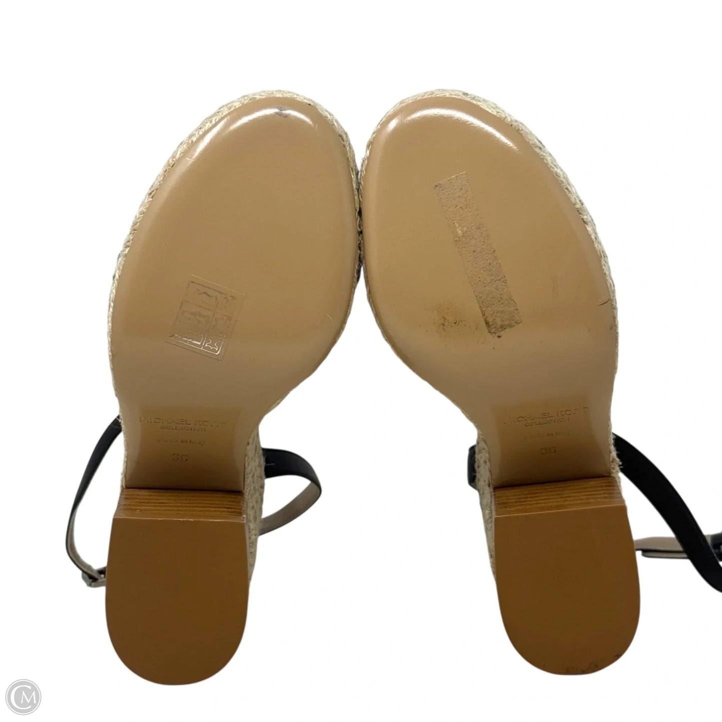 Runway Silvana Nappa Leather Platform Espadrille Sandals Designer By Michael Kors Collection In Black, Size: US 6/IT36