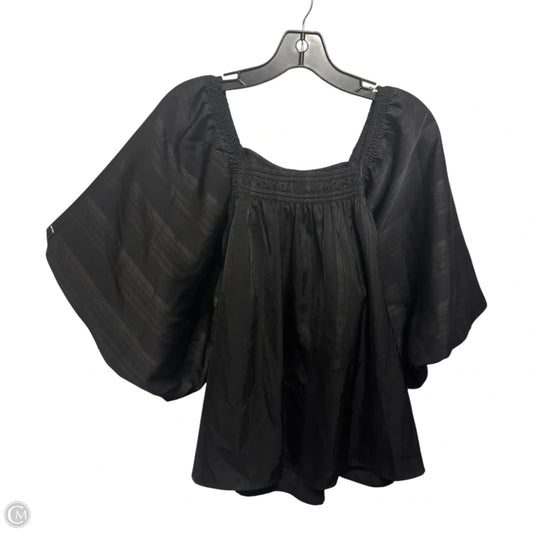 Puff Sleeve Top Short Sleeve By Entro In Black, Size: S