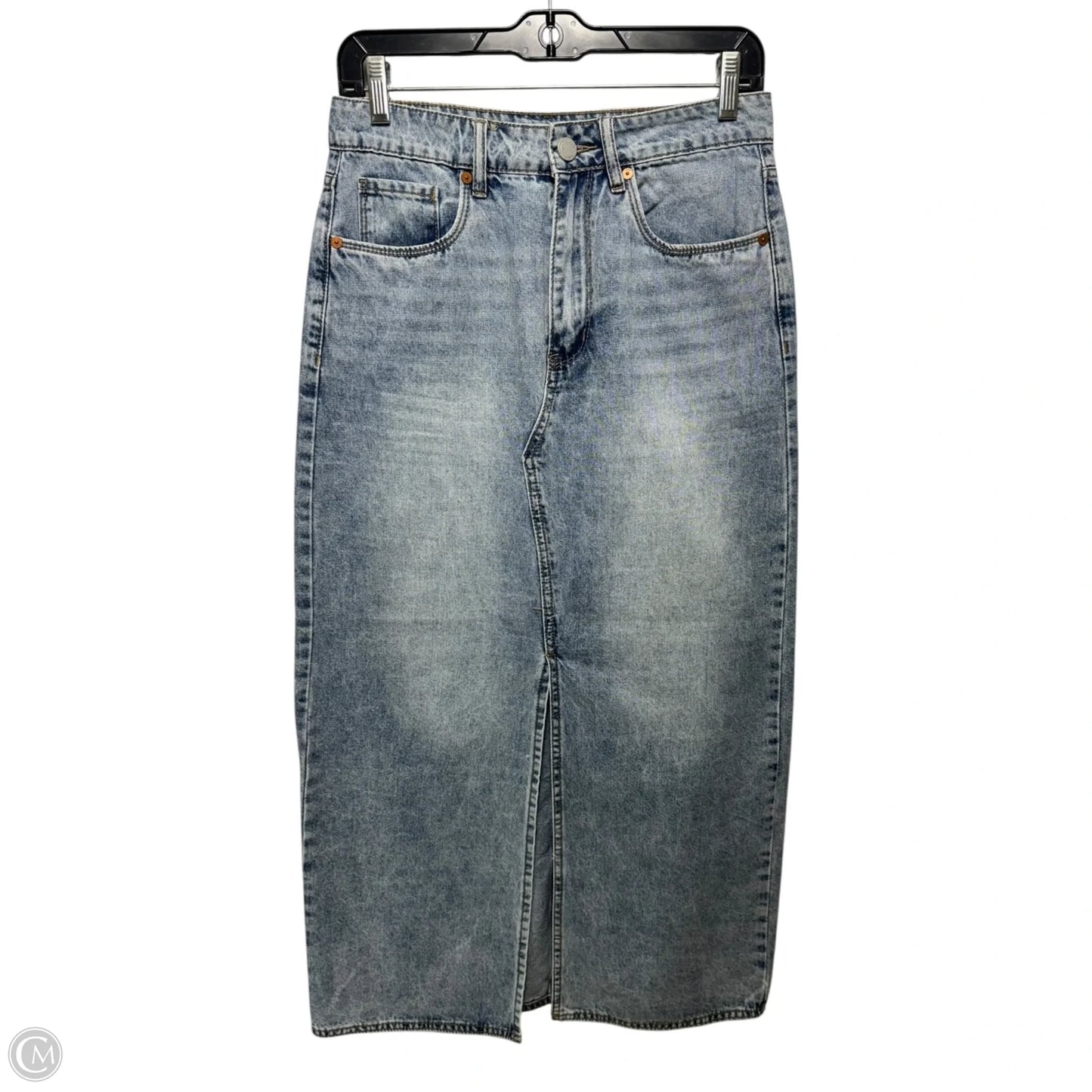 Front Slit Skirt Maxi By Blanknyc In Blue Denim, Size: 2