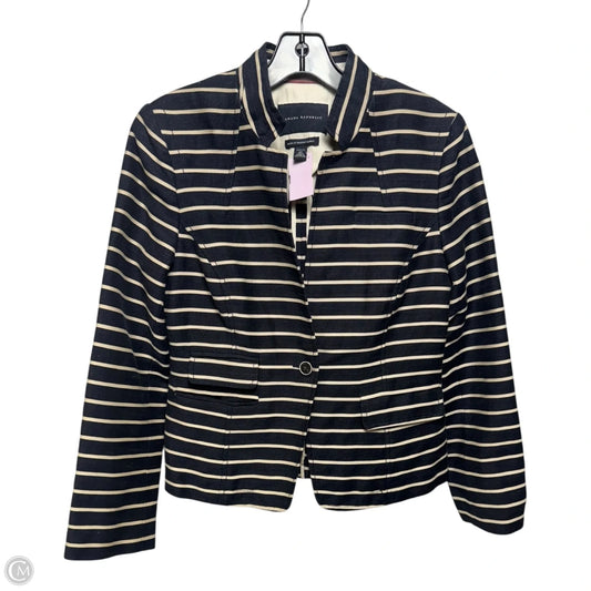 Linen Blend Blazer By Banana Republic In Striped Pattern, Size: Sp