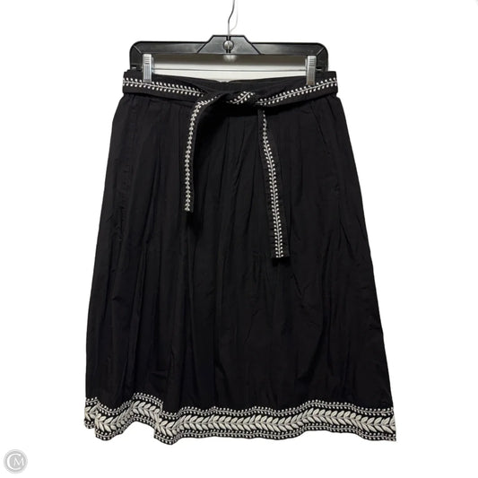 Belted Embroidered Skirt Midi By J. Crew In Black & White, Size: S