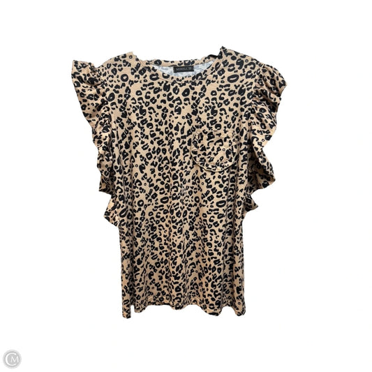 Top Short Sleeve By Miholl In Leopard Print, Size: M
