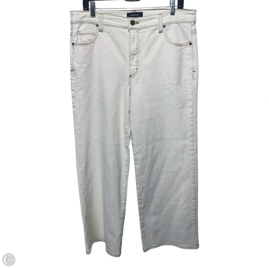 Tropical Sun Wide Leg Jeans By Karen Kane In Cream, Size: 14