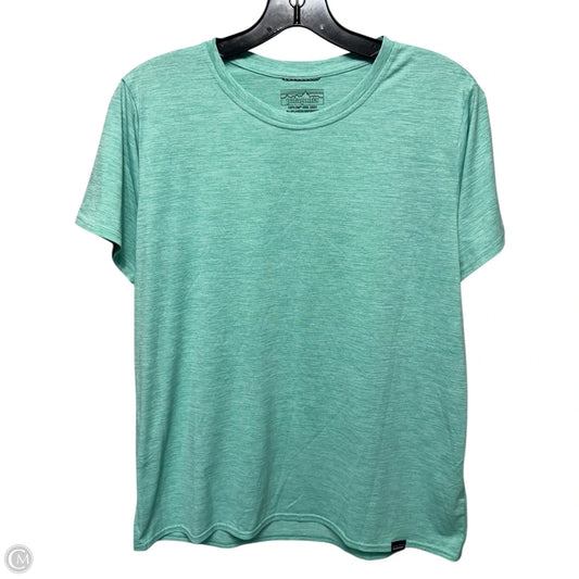 Athletic Top Short Sleeve By Patagonia In Aqua, Size: L