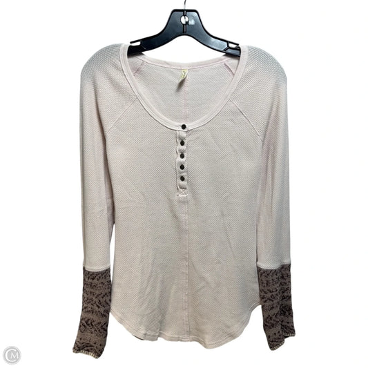 Ski Lodge Newbie Thermal Cuff Shirt 
By Free People In Pink, Size: M
