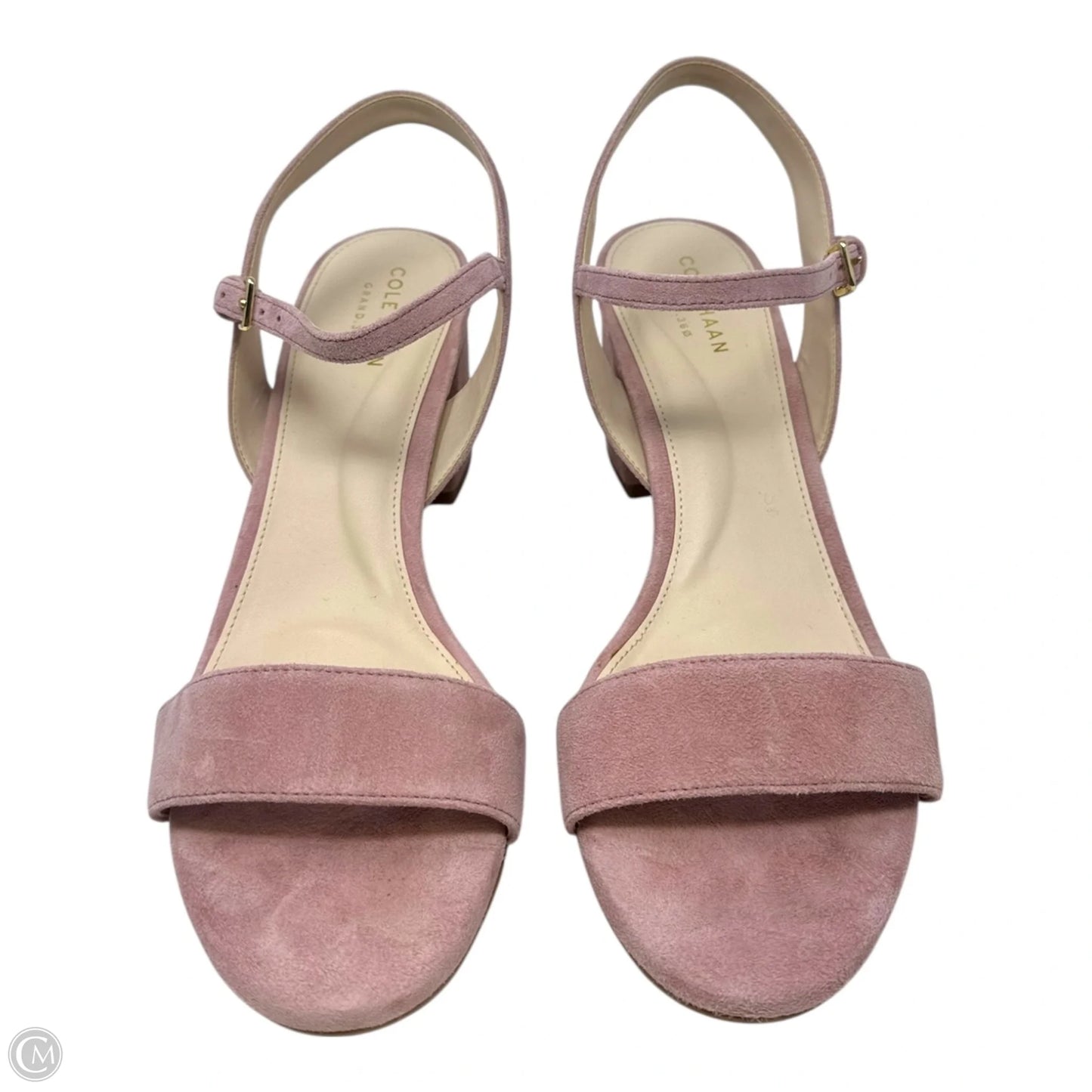 Strappy Suede Sandals Heels Block By Cole-haan In Pink, Size: 8